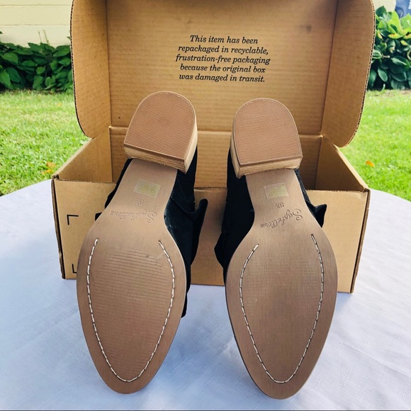 Anthropologie Seychelles BLK Ruffle Ankle Slip-on 8.5 - Picture 5 of 6